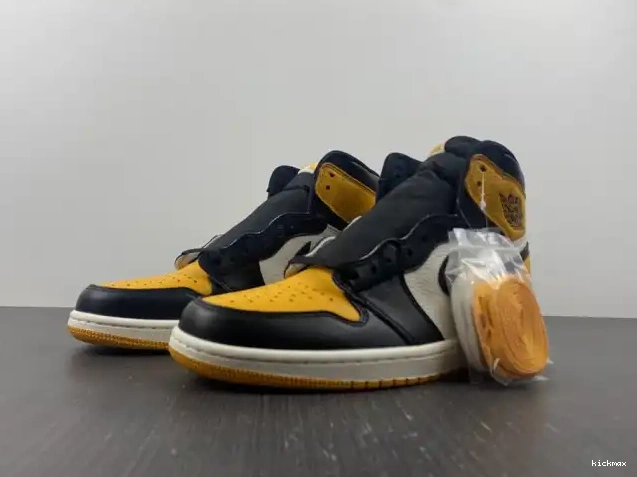 Rep MAX Yellow OG Jordan 1 555088-711 Toe High Air 0615
